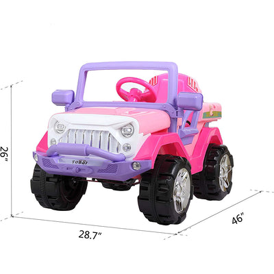 TOBBI 12 V Button Start Remote Kids Toy Fun Vehicle Ride On Truck, Pink (Used)