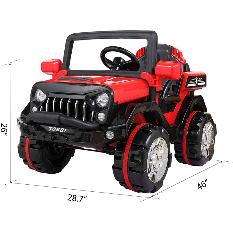 TOBBI 12 V Remote Control Kids Toy Fun Vehicle Ride On Truck, Red (Open Box)