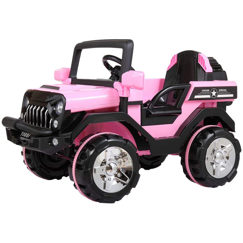 TOBBI 12 V Remote Control Kids Vehicle Ride On Truck, Pink & Black (Used)