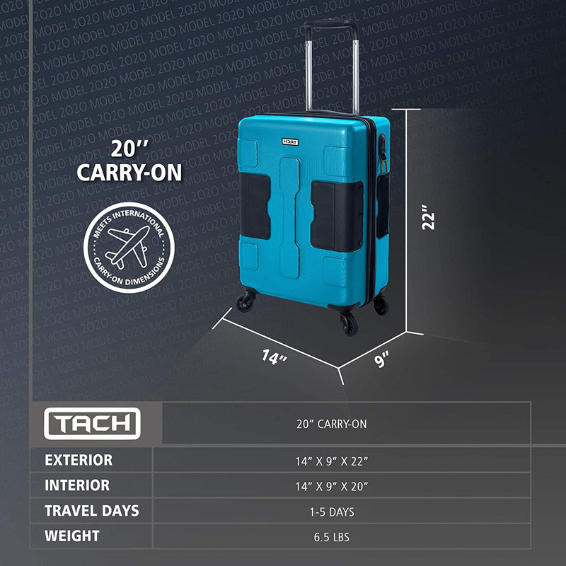 TACH V3 Connectable Hard Shell Carry On Suitcase Luggage Bag, Sky Blue(Open Box)