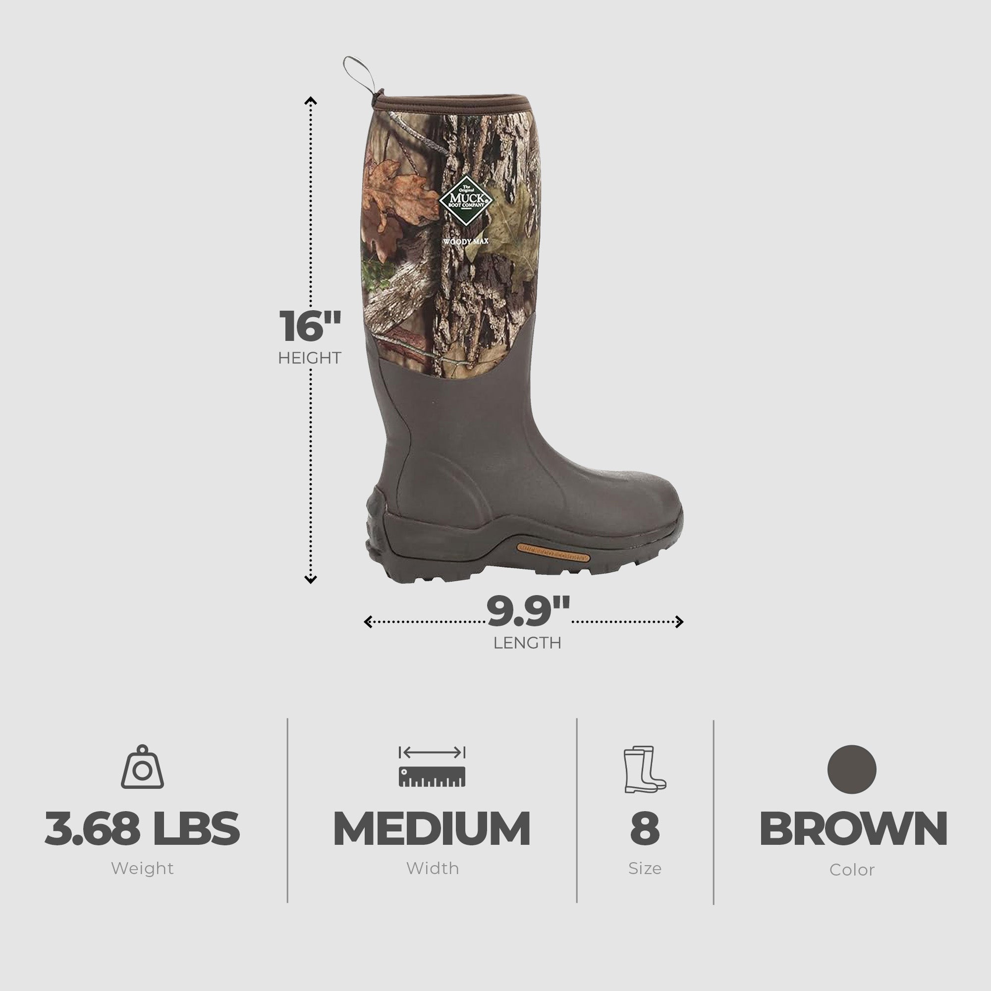 The Original Muck Boot Company Men's Size 8 Mossy Oak Country Woody Max Boots - VMInnovations