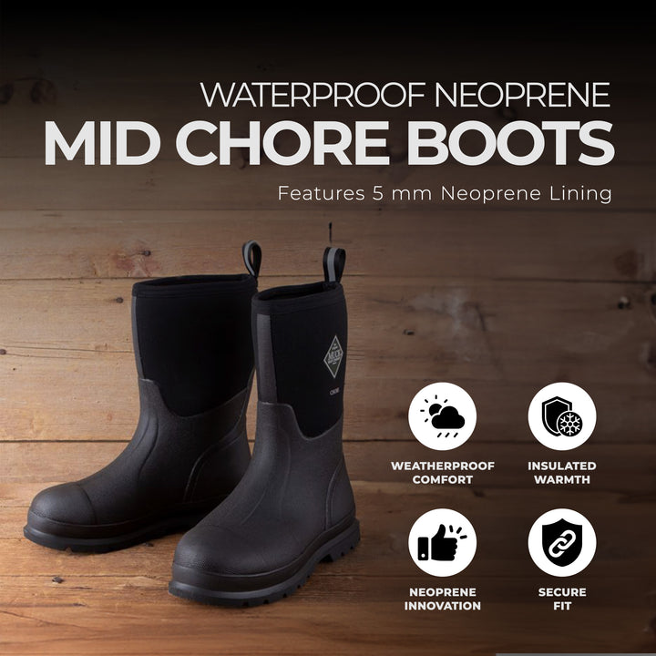 The Original Muck Boot Company Men's Size 7 Waterproof Neoprene Mid Chore Boots