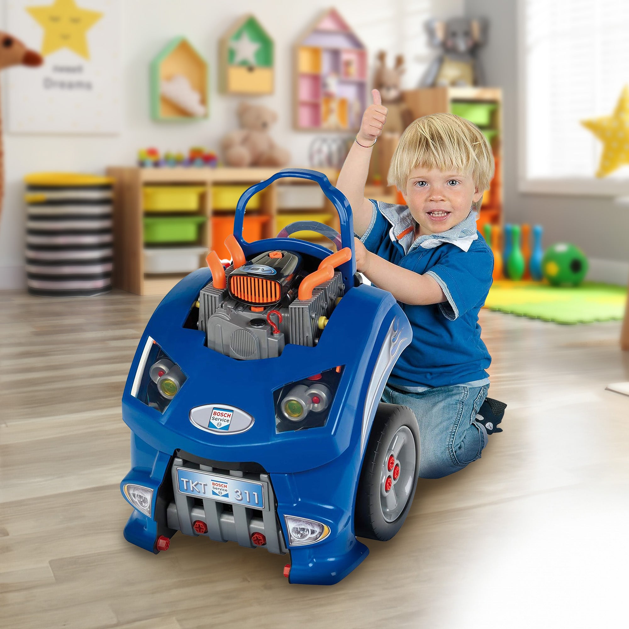 Theo Klein Kids Bosch Toy Car Engine Repair Service Station Playset (Used) - VMInnovations