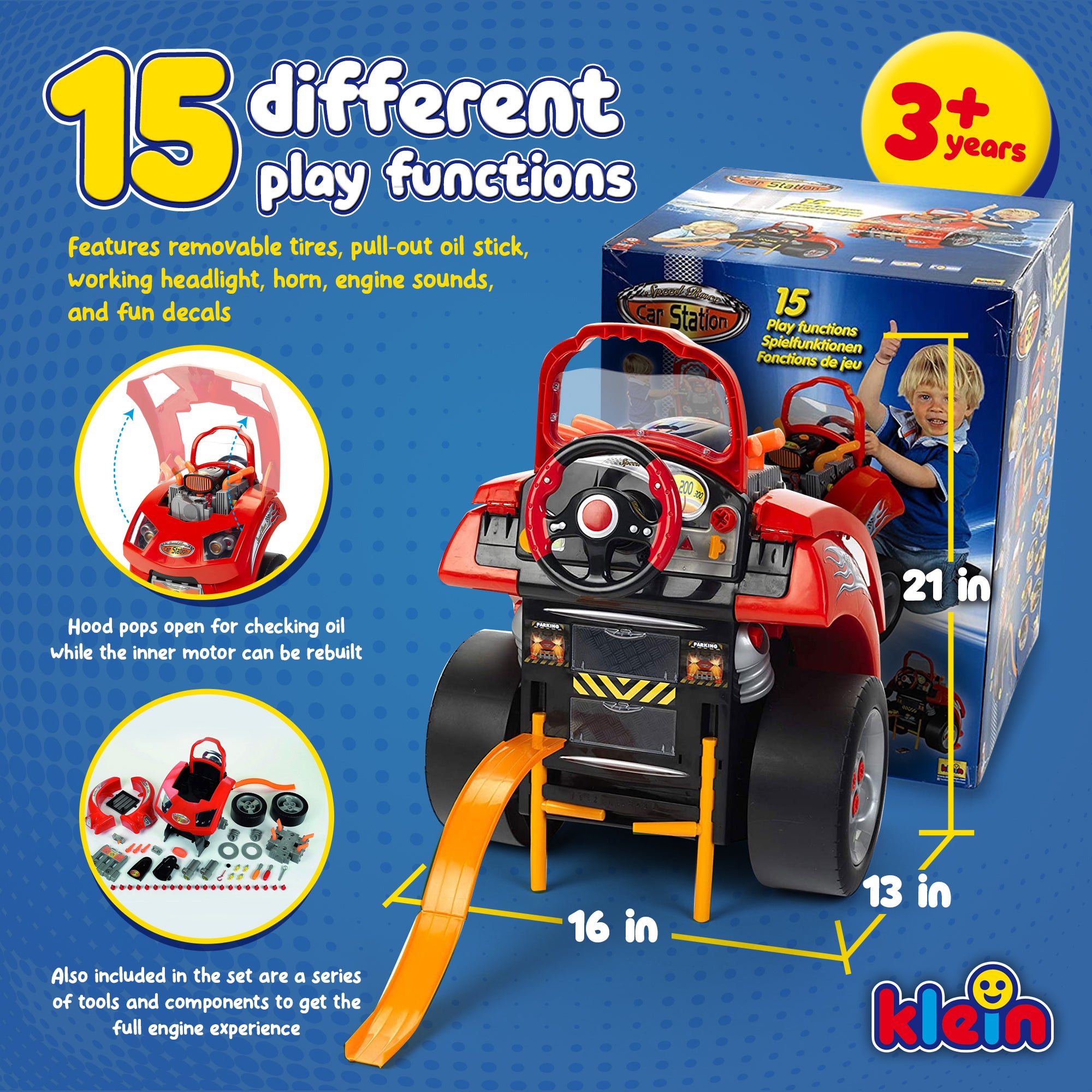 Theo Klein Interactive Toy Car and Engine Service Station Play Set (For Parts) - VMInnovations