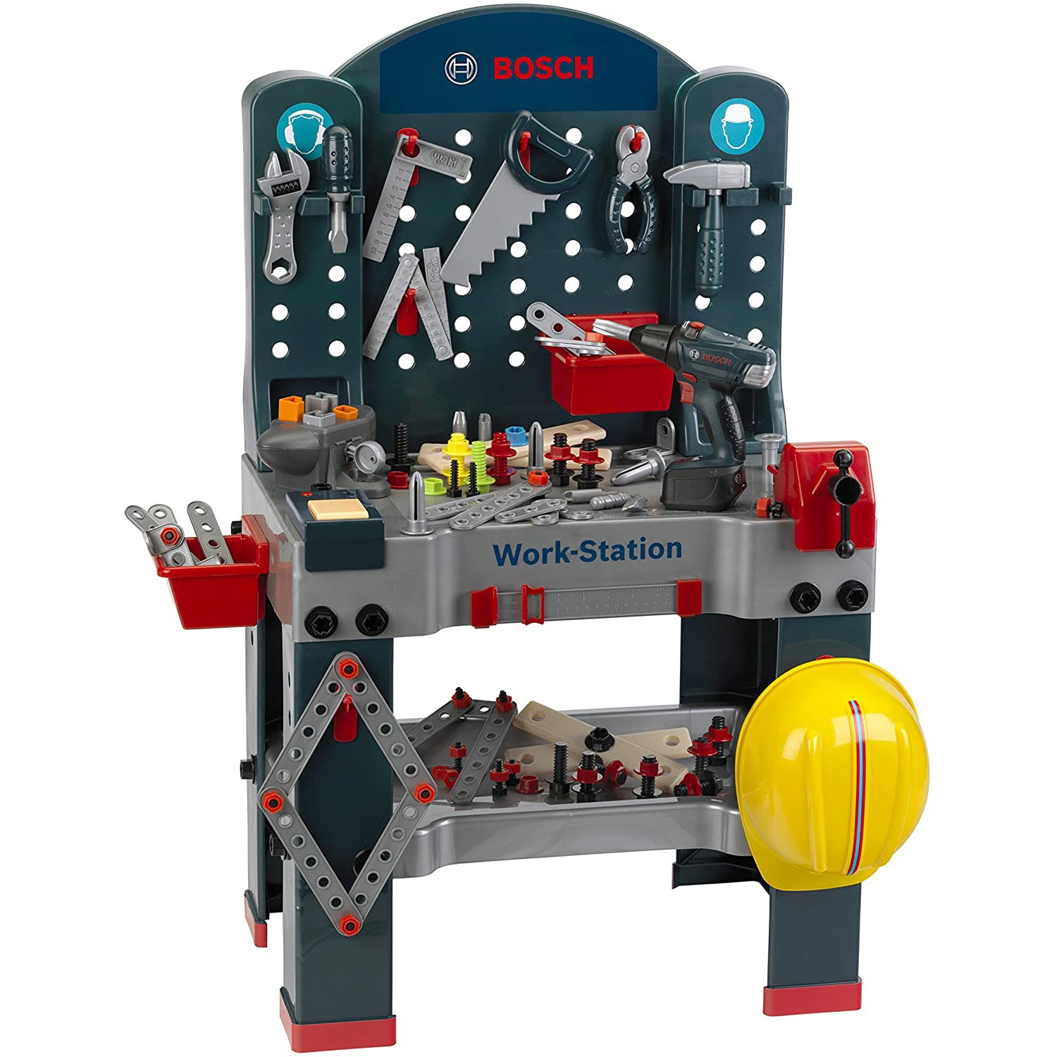 Theo Klein Bosch Workbench Kids Toy Toolset with Extra Tools and Costume Set