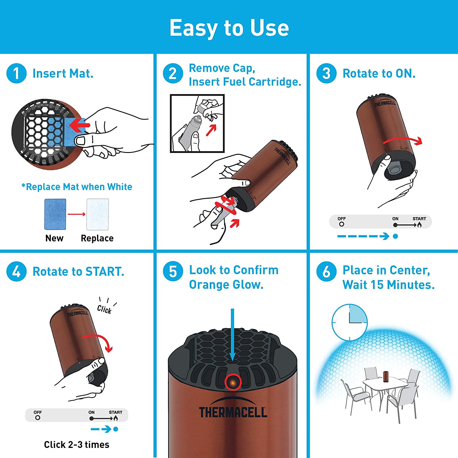 Thermacell Patio Shield Portable No Spray Bug Mosquito Repellent, Metal Edition