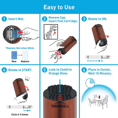 Thermacell Patio Shield Portable No Spray Bug Mosquito Repellent, Metal Edition