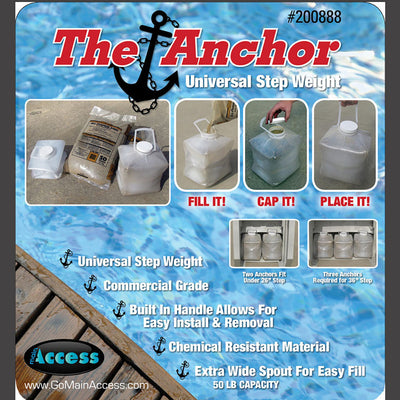 Main Access Universal Pool Ladder Anchor (4 Pack) and Pool Ladder Liner