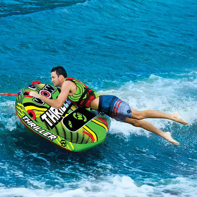 WOW Watersports Thriller Inflatable 1-Person Water Boating Deck Tube (Open Box)