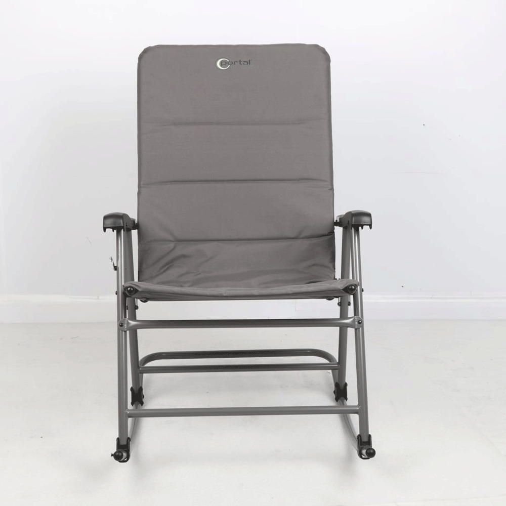 Portal Outdoor Portable Folding Camping Rocking Chair Recliner, Gray (2 Pack)