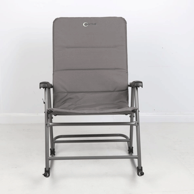 Portal Outdoor Portable Folding Camping Rocking Chair Recliner, Gray (2 Pack)