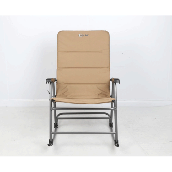 Portal Outdoor Portable Folding Camping Rocking Chair Recliner, Tan (2 Pack)