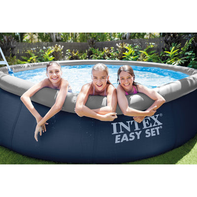 Intex Easy Set 15ft x 42in Inflatable Outdoor Above Ground Swimming Pool w/ Pump + Pool Care 36150 Swimming Pool Chemical 3-Inch Chlorine Tablets, 50 Pounds (2 Pack)
