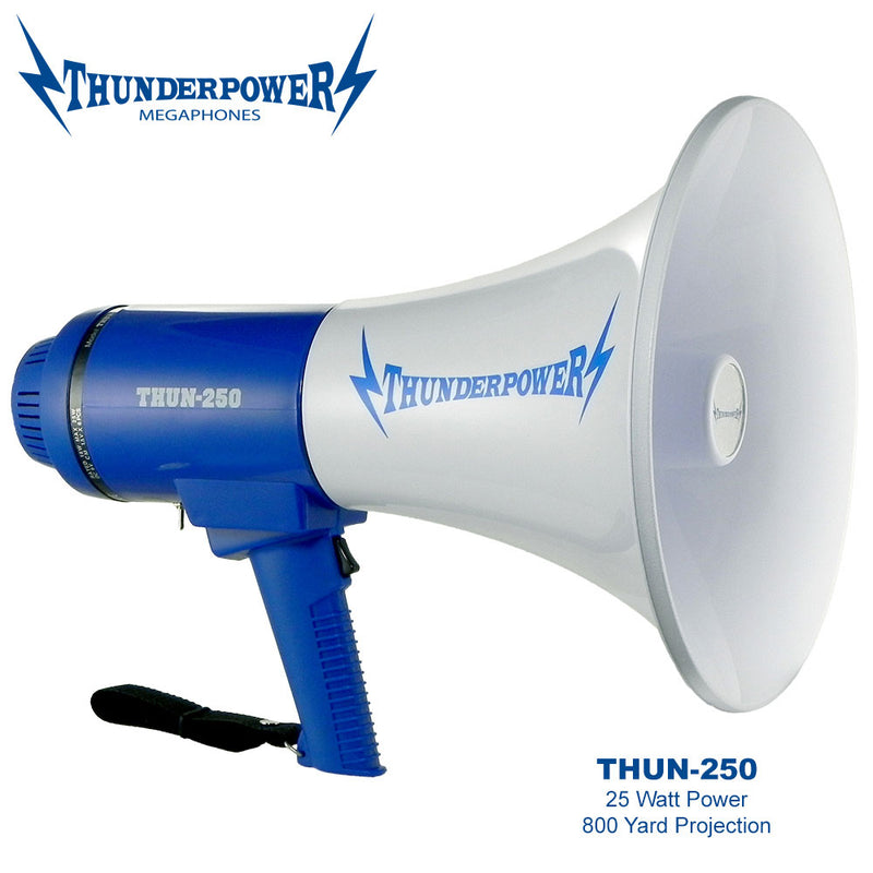 ThunderPower 800 Yard Sound Range PA Bullhorn Megaphone Speaker Blue (For Parts)