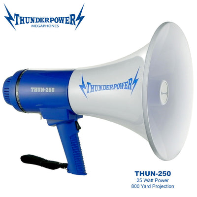 ThunderPower 800 Yard Sound Range Portable PA Bullhorn Megaphone Speaker, Blue