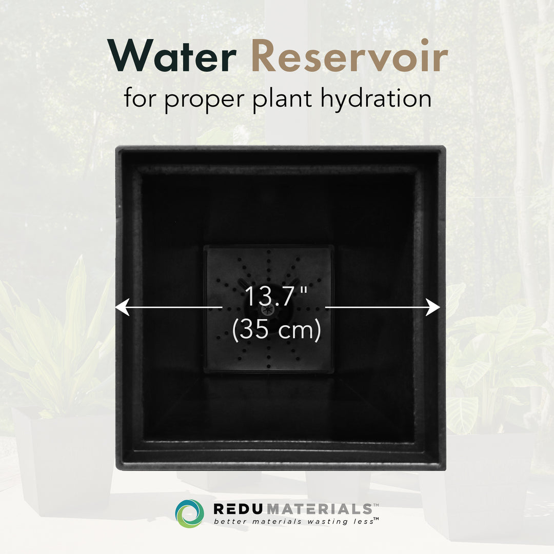 Tierra Verde Symphony Self Watering Square Planter, 15"W x 28"H, Black(Open Box)
