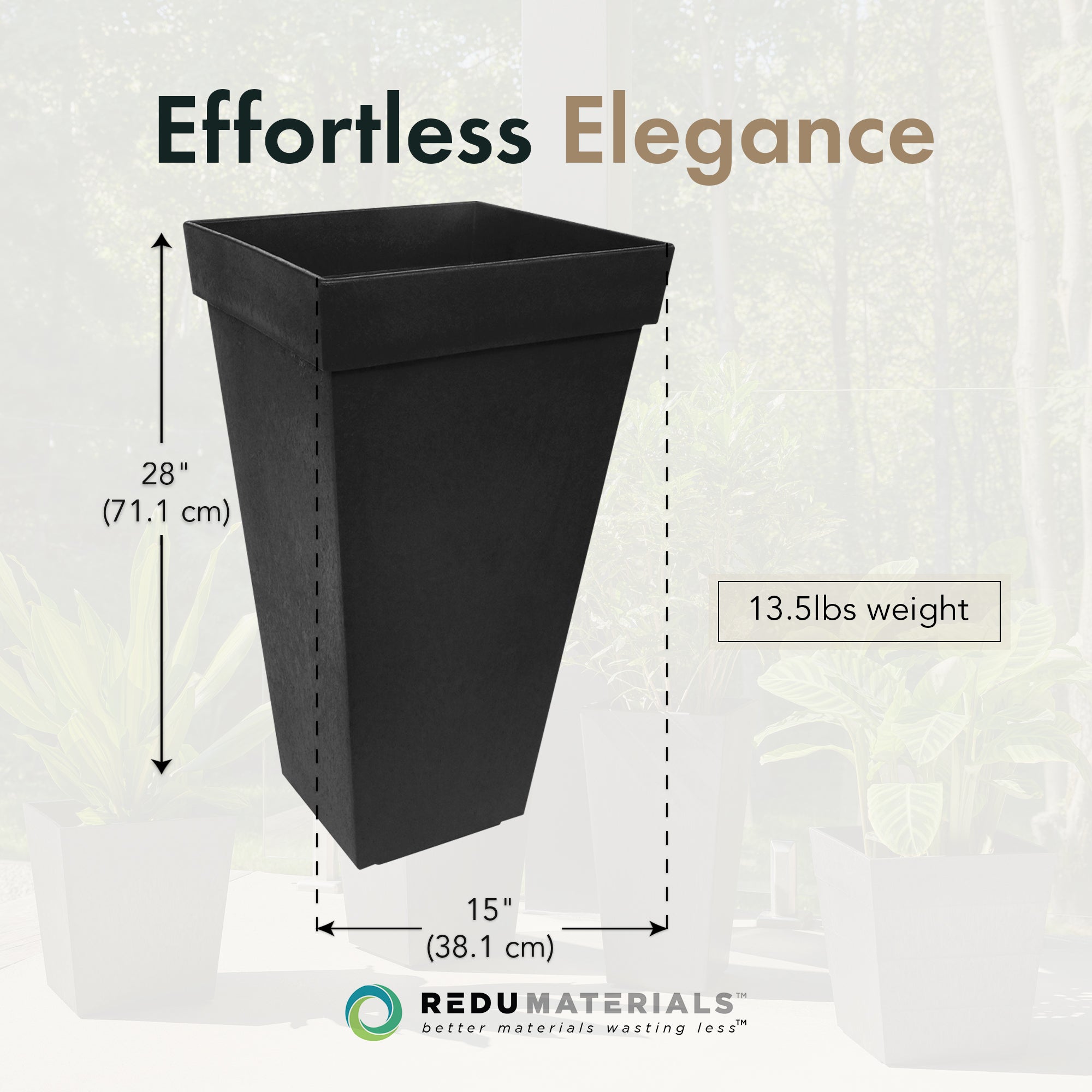 Tierra Verde 2pk Self Watering Planter, Symphony, 15"W x 28"H (Used) - VMInnovations