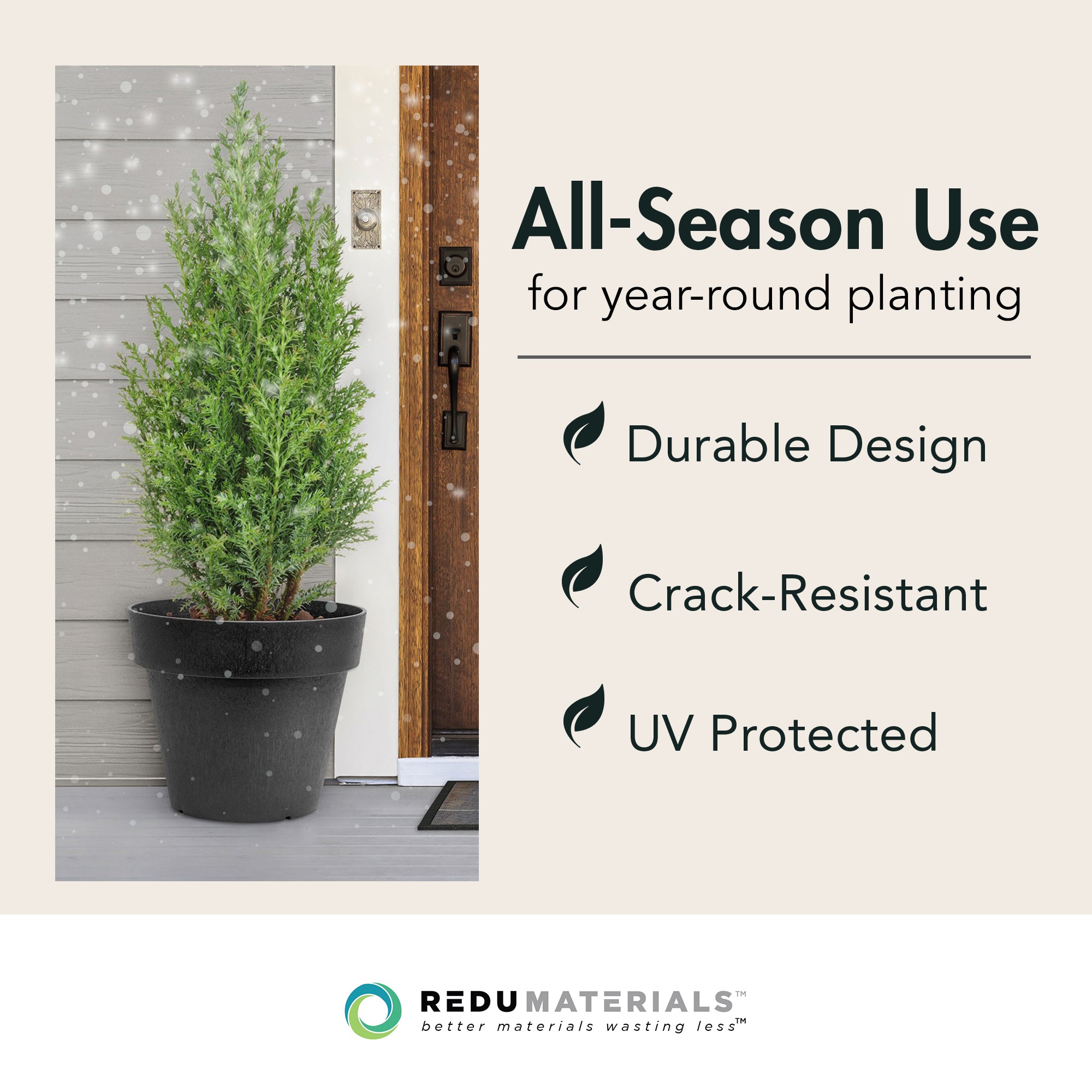 Tierra Verde Baritone Planter, Indoor Outdoor Self Watering Pot, 18"W x 16"H - VMInnovations