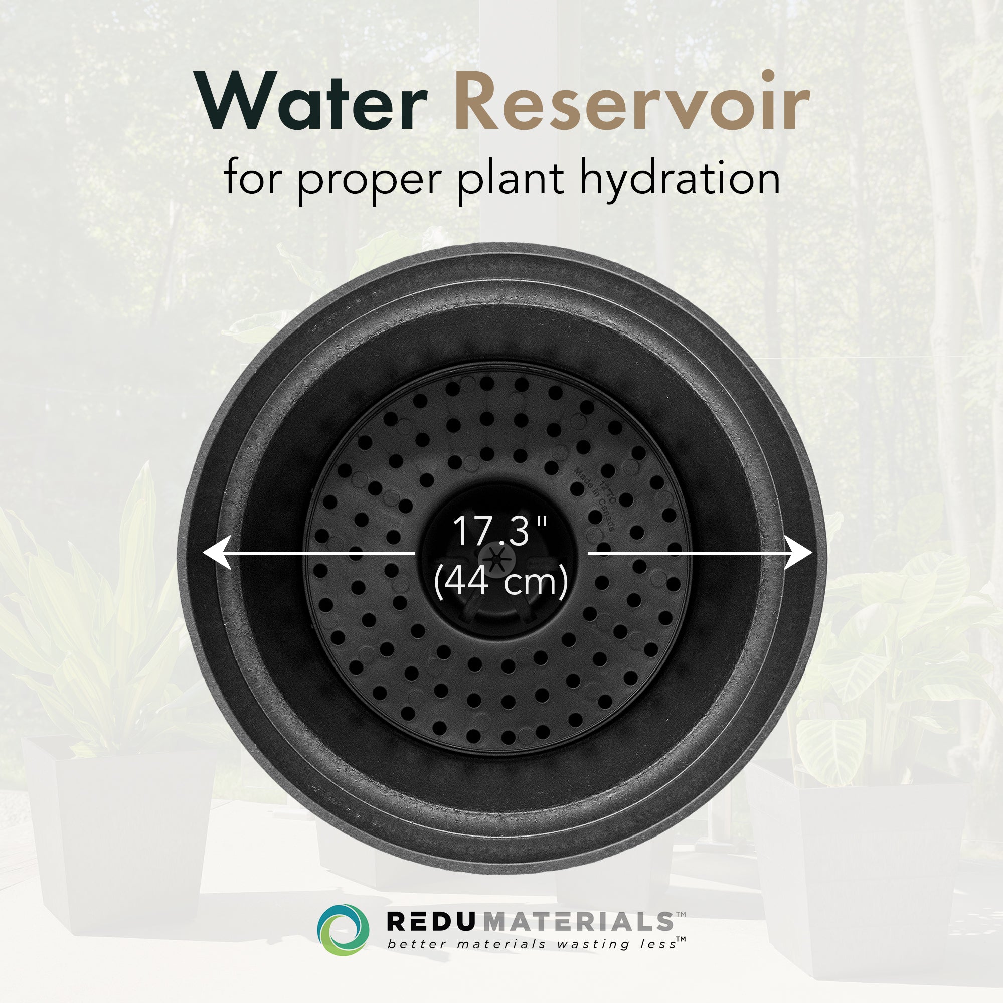 Tierra Verde Baritone Planter, Indoor Outdoor Self Watering Pot, 18"W x 16"H - VMInnovations