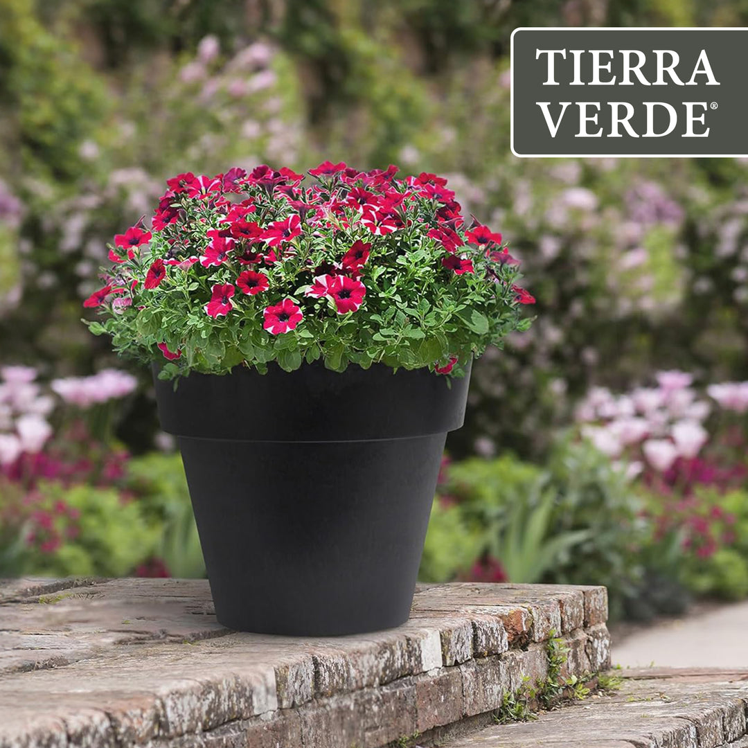 Tierra Verde Baritone Planter, Indoor Outdoor Self Watering Pot, 18"W x 16"H