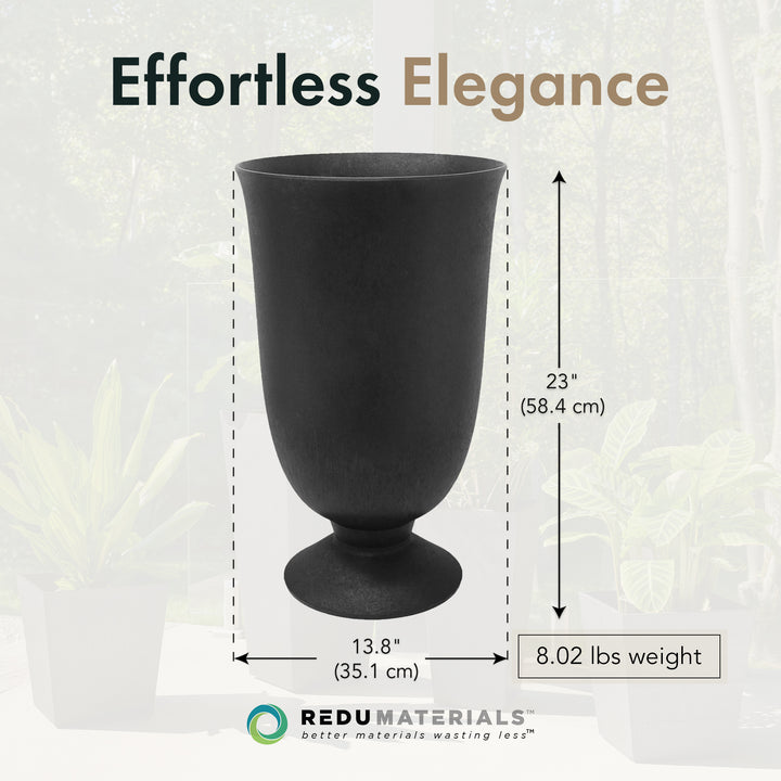 Tierra Verde Indoor Outdoor Self Watering Urn Planter, 14"W x 23"H (Open Box)