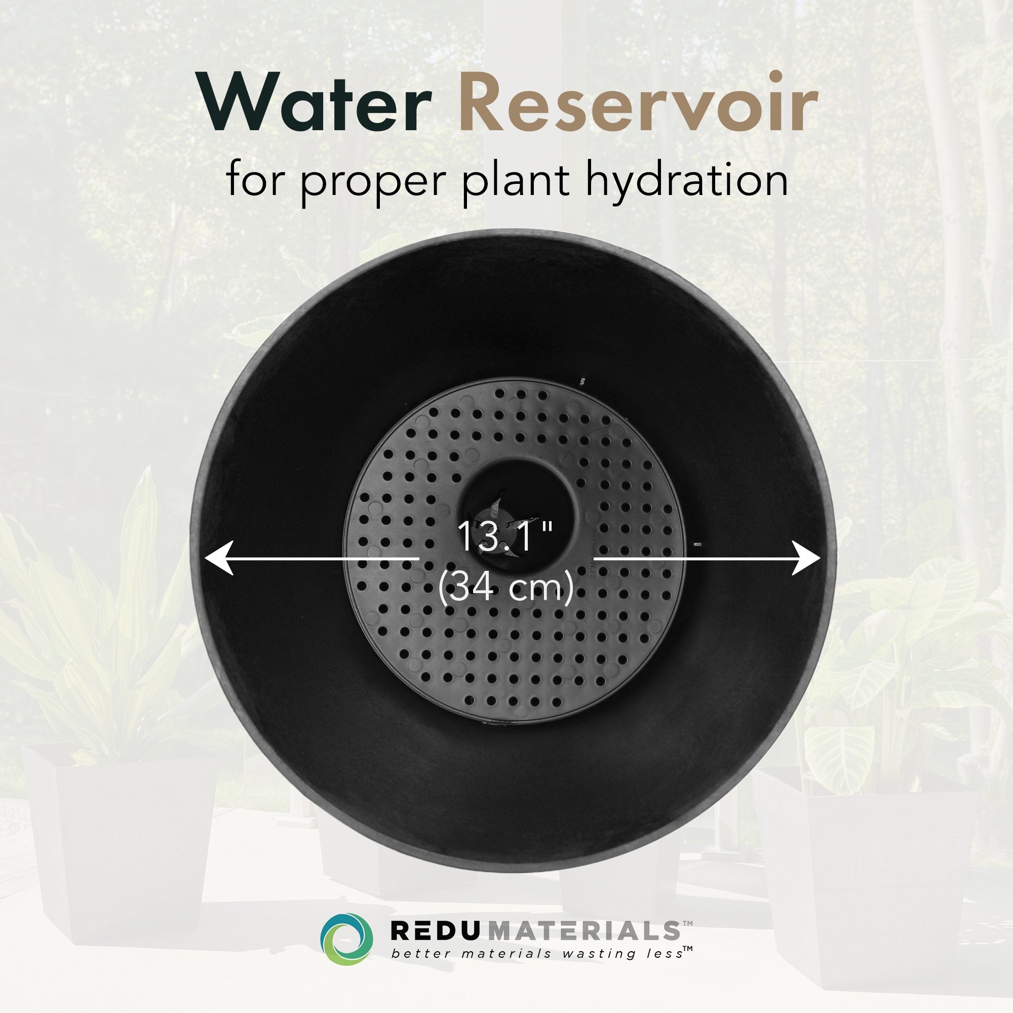 Tierra Verde Indoor Outdoor Self Watering Urn Planter, 14"W x 23"H Black (Used) - VMInnovations