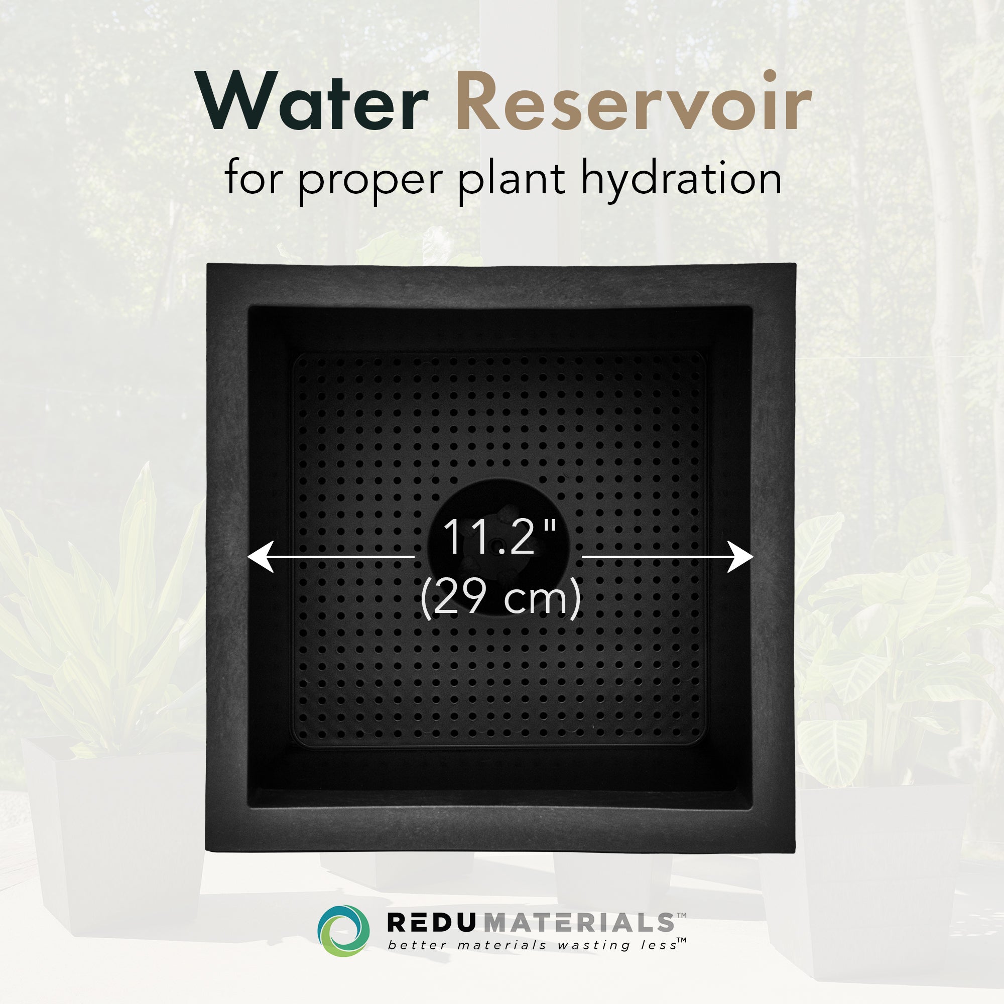 Tierra Verde Citadel Horizon Self Watering Planter, 13.5"W x 14"H, Black (Used)