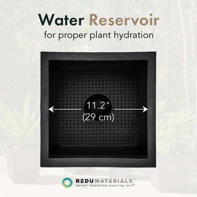 Tierra Verde Citadel Horizon Self Watering Planter, 13.5"W x 14"H, Black (Used)
