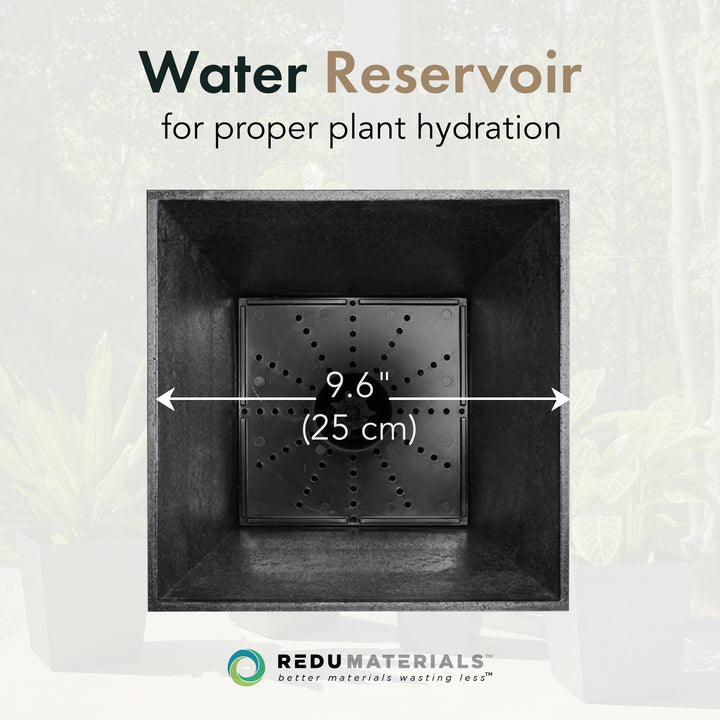 Tierra Verde 2pk Indoor Outdoor 20 Inch Self Watering Planters, Black (Open Box)