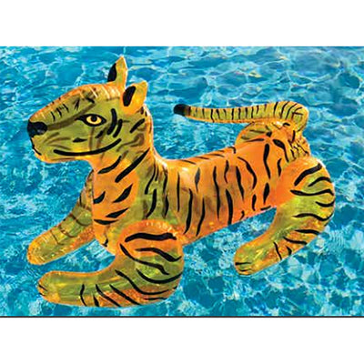 Swimline Giant 73" Long Wild Tiger Inflatable Ride On Swimming Pool Toy Float