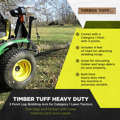 Timber Tuff 3 Point Log Skidding Arm for Category 1 Lawn Tractors (For Parts)