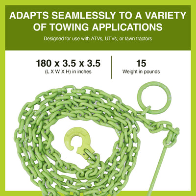 Timber Tuff 15ft Choker Chain w/Probe Stake for ATVs, UTVs, & Tractors(Open Box) - VMInnovations