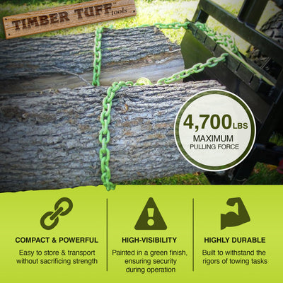 Timber Tuff 15ft Choker Chain w/Probe Stake for ATVs, UTVs, & Tractors(Open Box) - VMInnovations