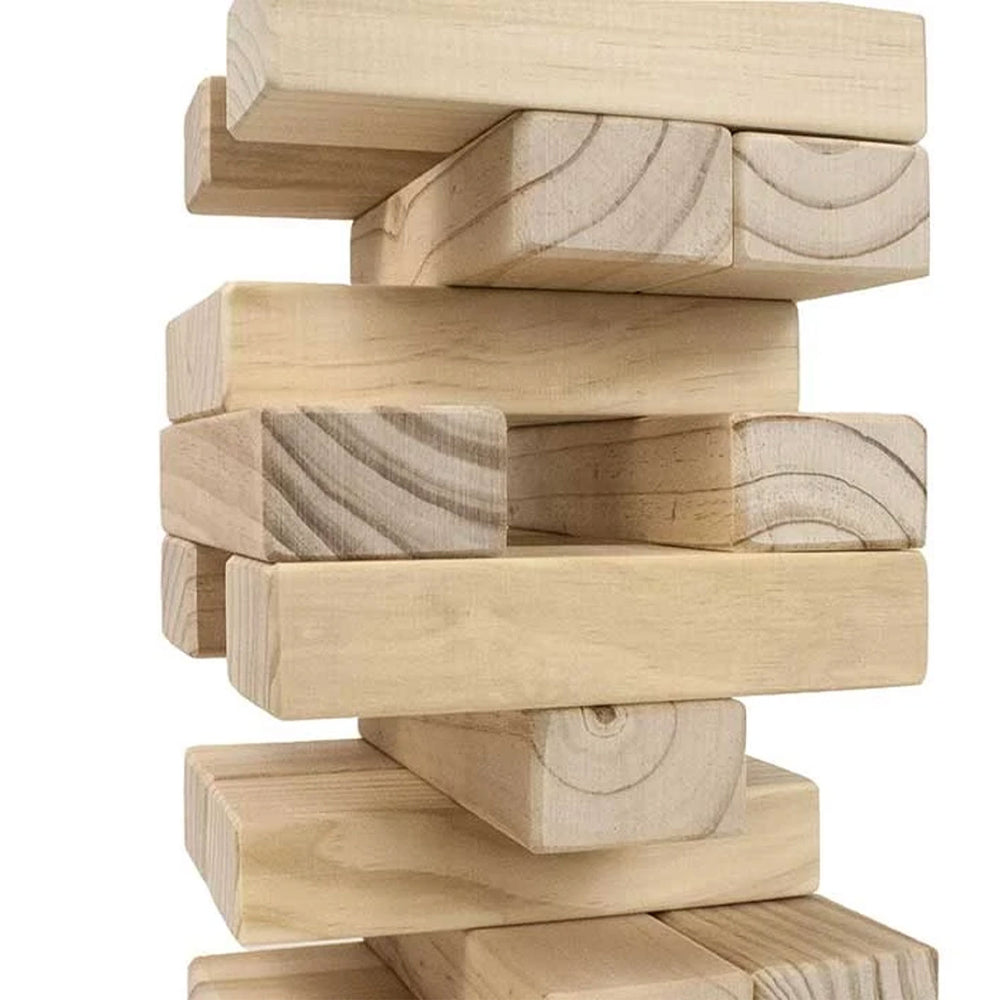 YardGames Giant Tumbling Timbers Wood Stacking Game w/ Pine Blocks (2 Pack) - VMInnovations