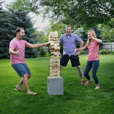 YardGames Giant Tumbling Timbers Wood Stacking Game w/ Pine Blocks (2 Pack) - VMInnovations