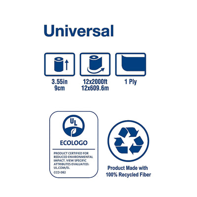 Tork TJ0912A Universal 1-Ply Jumbo Bath Tissue Roll Dispenser Refill (12 Pack)