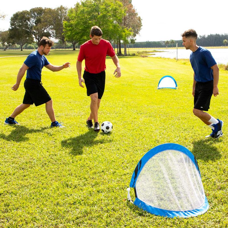 Training Equipment 2.5 Foot Pop Up Soccer Goal Game with Disc Cones (Open Box)