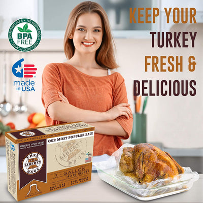 True Liberty 18” x 20” Commercial Preservation Turkey Bags, 3 Gal, 100 Pack x 2