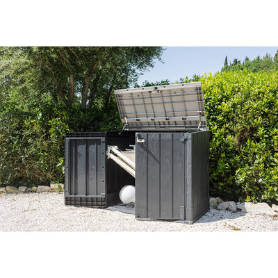 Toomax Storer Plus XL 44 Cu Ft Weather Resistant Storage Shed Cabinet (Open Box) - VMInnovations