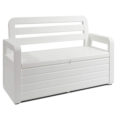 Toomax Foreverspring Deck Storage Box Bench for Outdoor Furniture, White (Used)