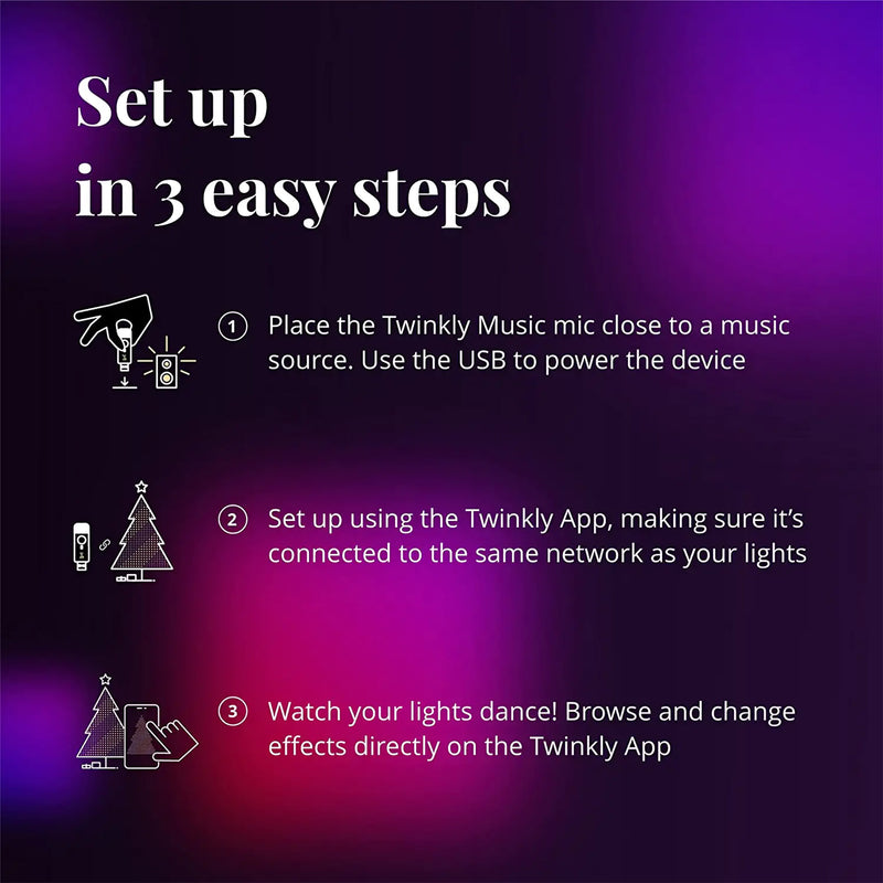 Twinkly USB-Powered Wi Fi Music Player Dongle for String Light Effects(Open Box)