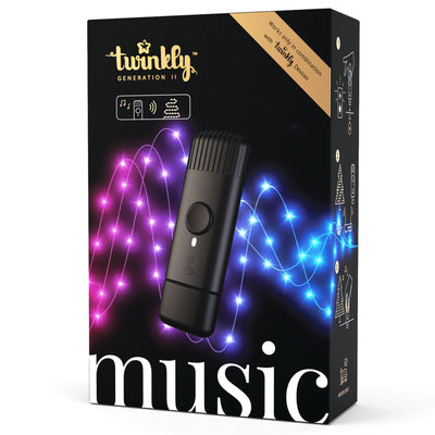 Twinkly Smart Decorations 190 LED Amber/White Icicle Lights w/ USB Music Dongle