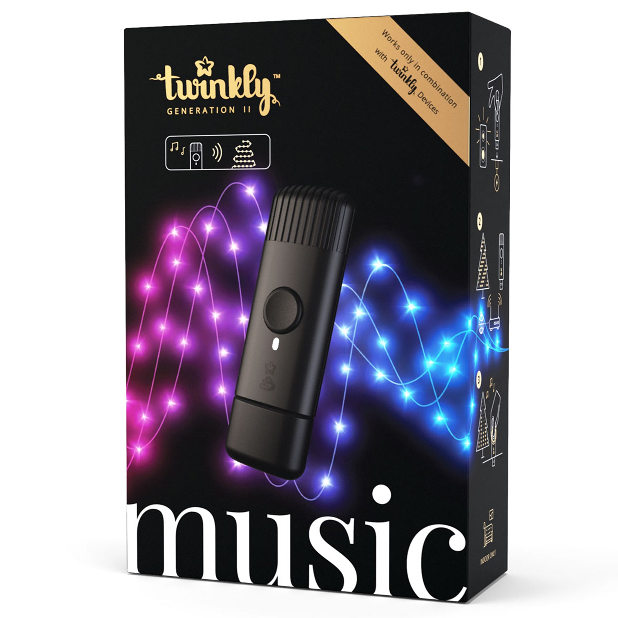 Twinkly 200 LED RGB Multicolor Decor Spritzer Lights w/ USB Music Effects Dongle