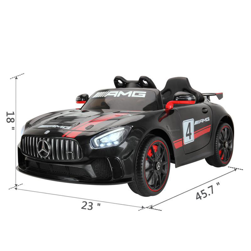 TOBBI 12V Kids Battery-Powered Ride On Toy Mercedes-Benz Car, Black (Open Box)