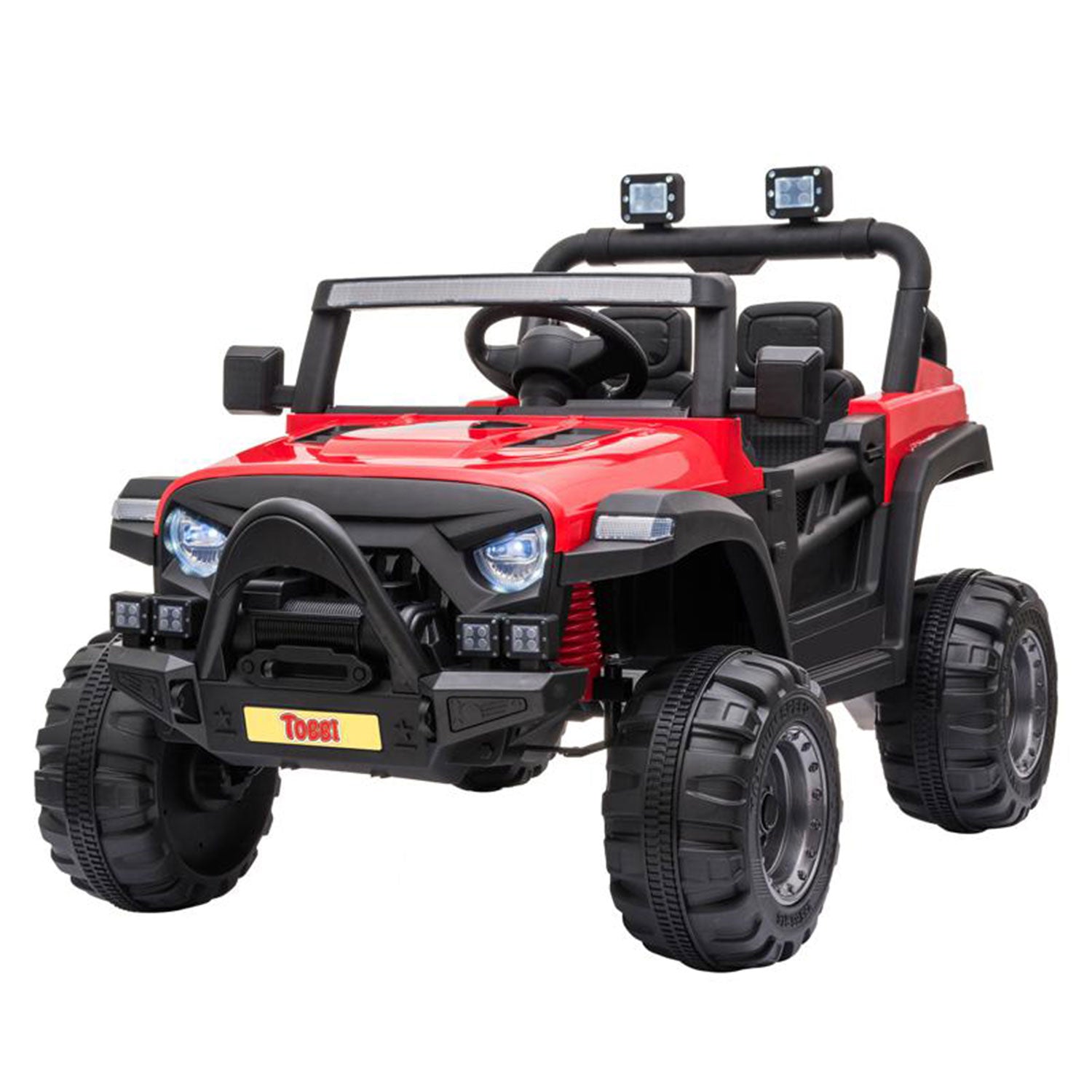 TOBBI 12V Kids Battery-Powered Ride On 3 Speed Toy SUV Truck Car, Red (Open Box) - VMInnovations