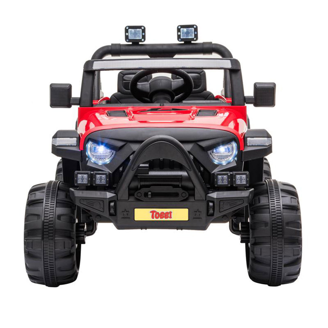 TOBBI 12V Kids Electric Battery-Powered Ride On 3 Speed Toy SUV Truck Car, Red