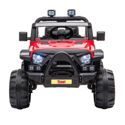 TOBBI 12V Kids Electric Battery-Powered Ride On 3 Speed Toy SUV Truck Car, Red - VMInnovations
