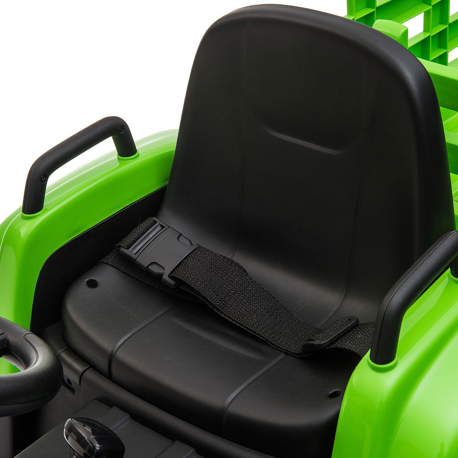TOBBI 12V Kids Electric Battery-Powered Ride On Toy Tractor with Trailer, Green - VMInnovations