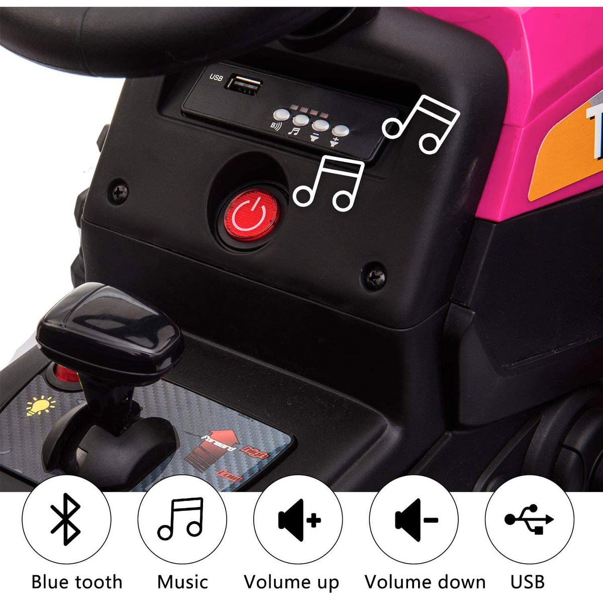 TOBBI 12V Kids Battery-Powered Ride On Toy Tractor w/ Trailer, Rose Red (Used)