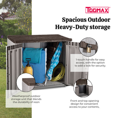 Toomax Stora Way All Weather Storage Shed Cabinet, Taupe Grey/Brown (For Parts) - VMInnovations